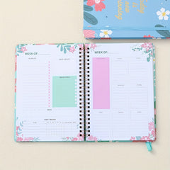 Weekly Plan Book A5 Spiral Notebook Loose leaf English Planner Schedule Diary