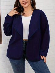  Solid Long Sleeve Open Front Blazer