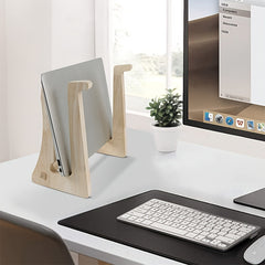 Bamboo Laptop Stand, 35-56cm, Ergonomic Desktop Office Stand