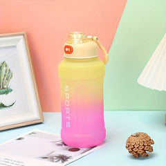 1300ml Gradient Frosted Water Bottle With Straw 44oz Leakproof Portable Cup