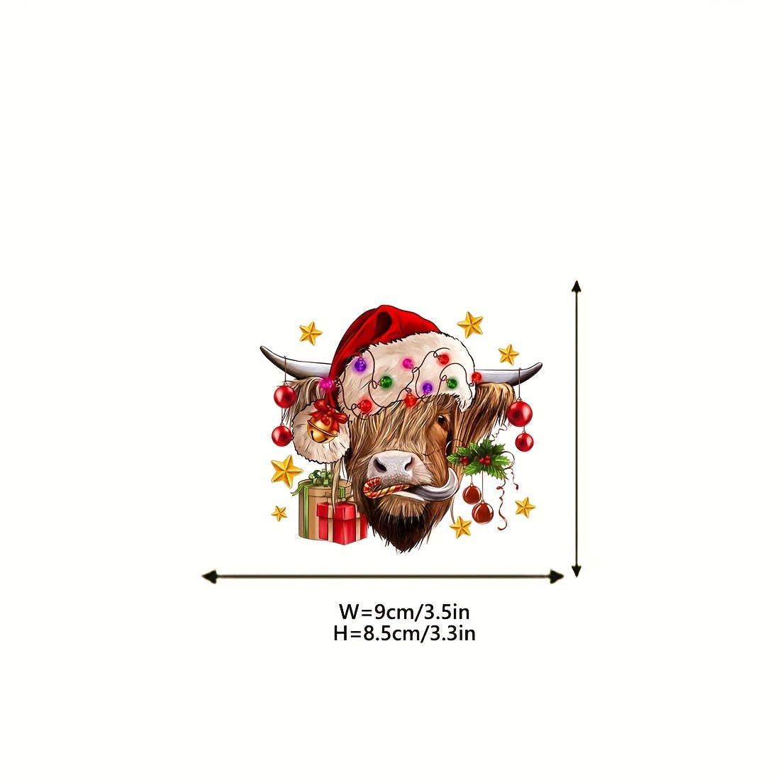 Western Christmas Cow Pattern Iron On Heat Transfer Sticker