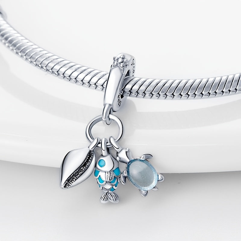 925 Silver Chameleon Charm Bead Pendant for DIY Bracelet