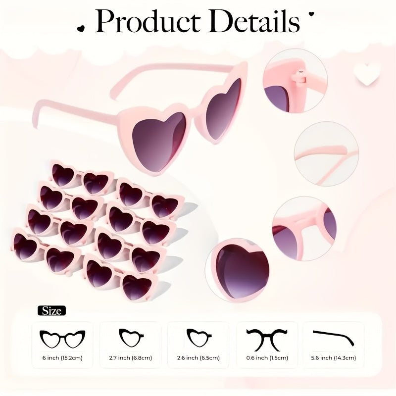 Heart Shaped Glasses & Satin Scrunchies Set - Wedding Accessories