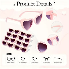 Heart Shaped Glasses & Satin Scrunchies Set - Wedding Accessories