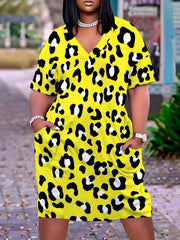  Casual Dress Women's Plus Random Print Dress
