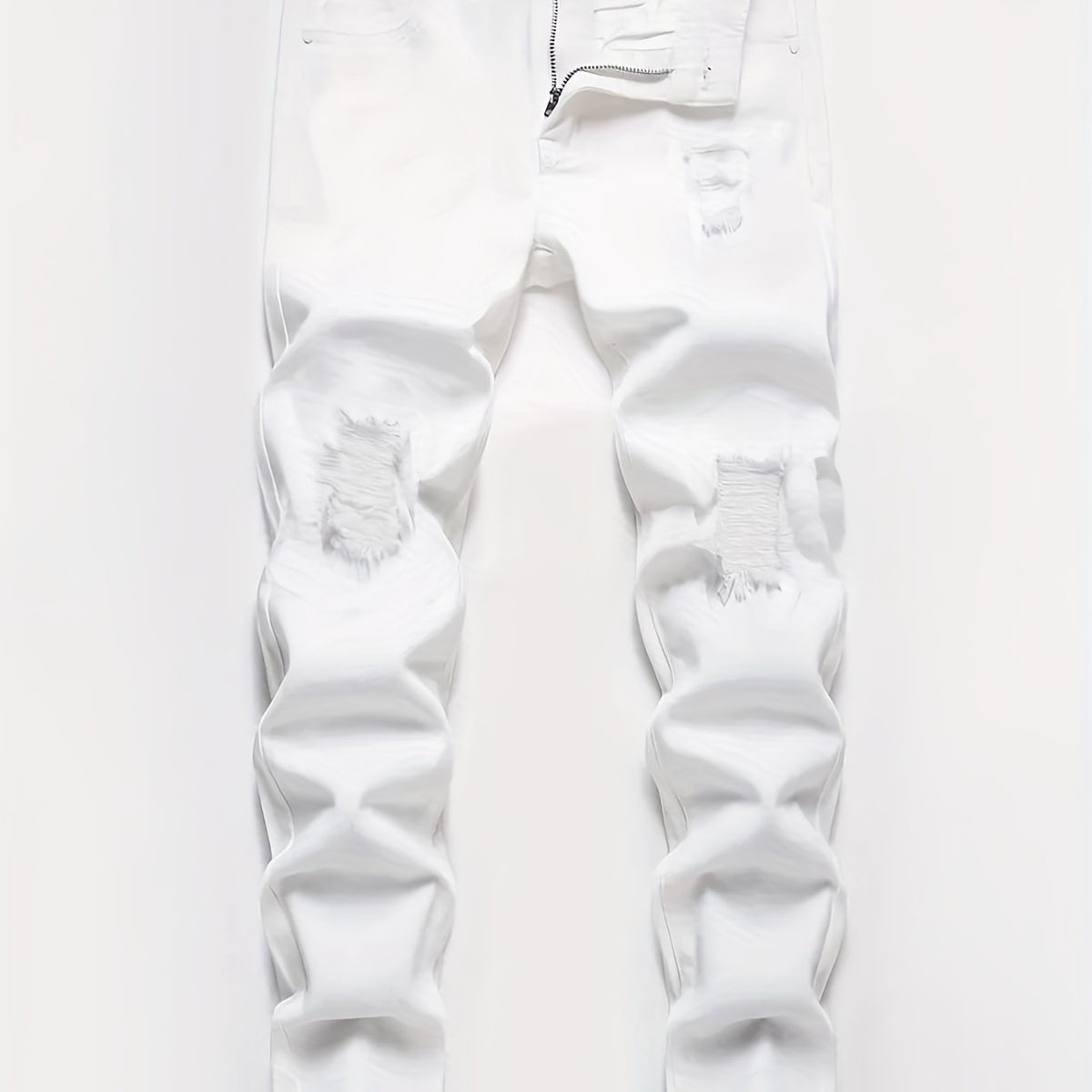Men's Ripped Slim Fit Jeans Casual Street Style Denim Pants