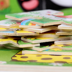Cartoon Animal Wooden Jigsaw Puzzles for Kids
