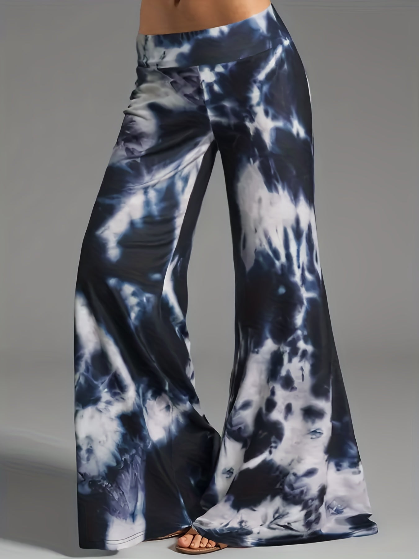 Women's Plus Tie Dye Flared Leg Trousers
