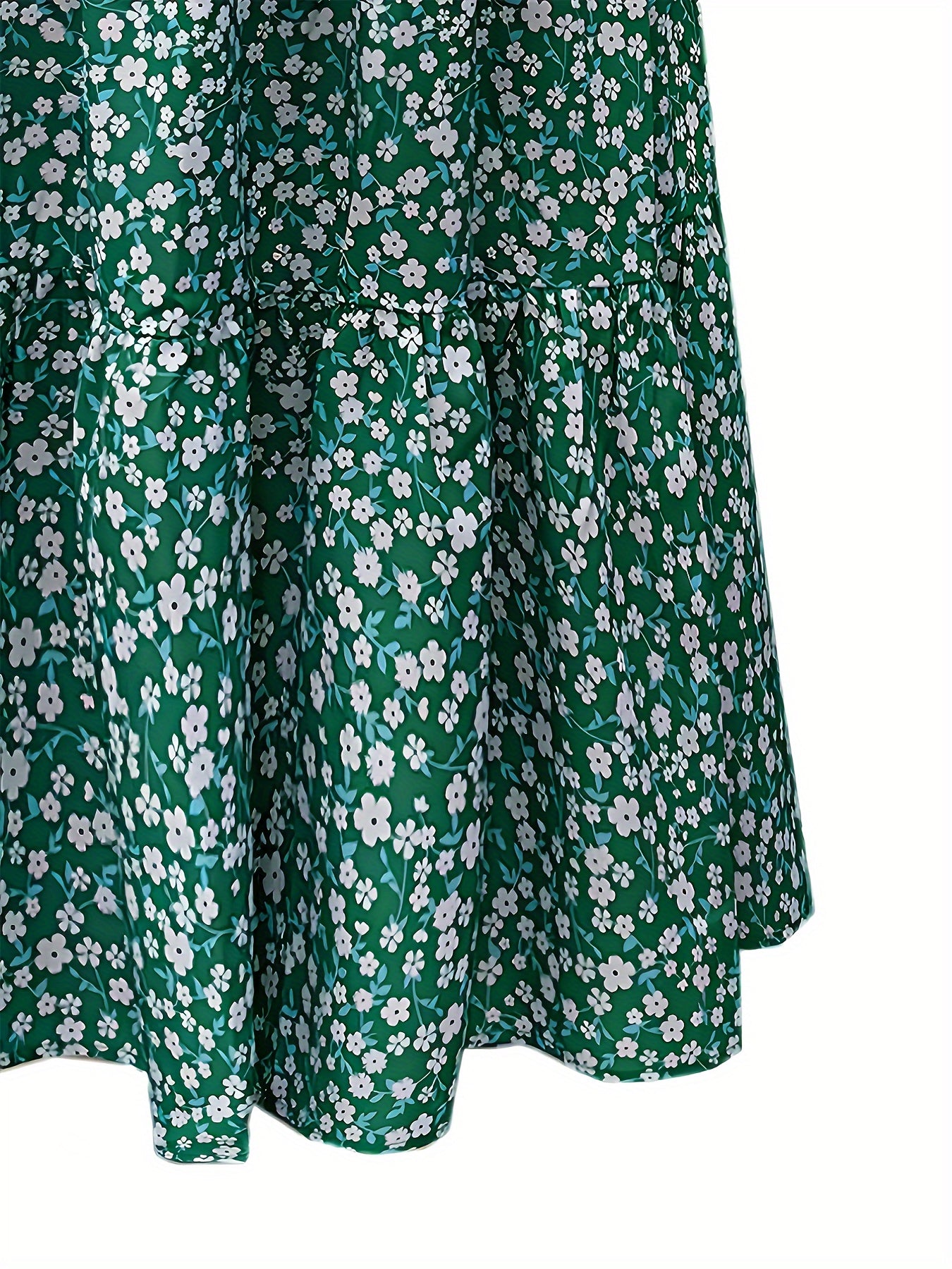 Women's Plus Ditsy Floral Print Smock Maxi Skirt