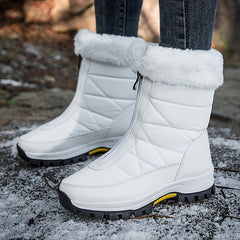 Women's Waterproof Snow Boots Non-slip Thickened Medium Top Shoes