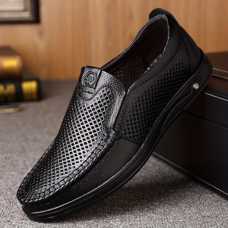 Men's Superfine Fiber Round Toe Loafers Lightweight Slip On Dress Shoes