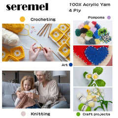 6pcs Acrylic Yarn Crochet Soft Yarn For Crocheting And Knitting 50g pc