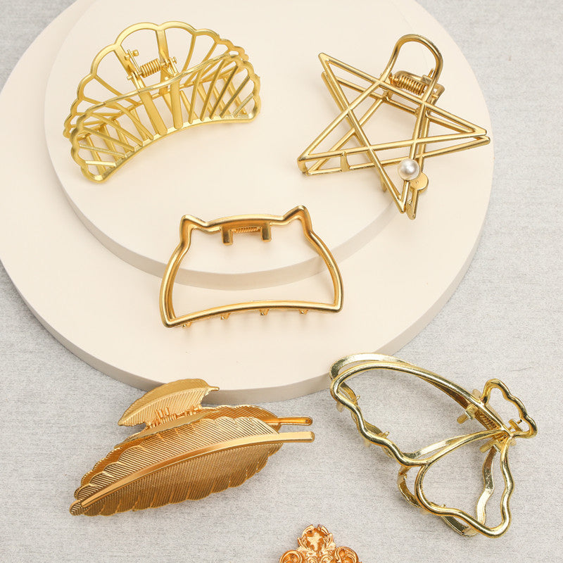 Large Metal Hair Claw Clips Hair Catch Barrette Jaw Clamp For Women