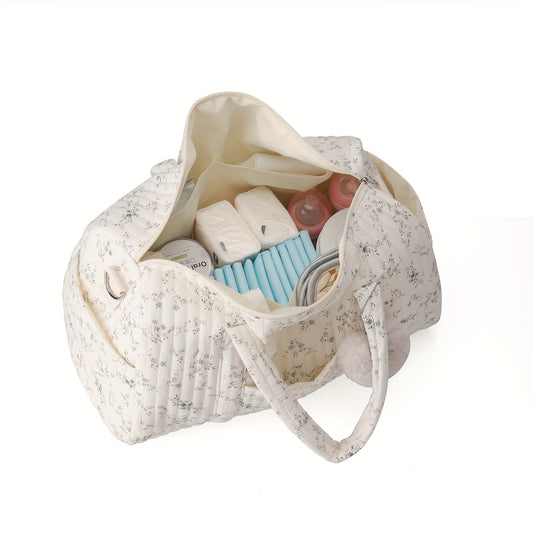Floral Boston Diaper Bag Durable Polyester Ideal for Travel & Moms