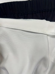  Colorblock Wide Leg Elastic Waist Pants