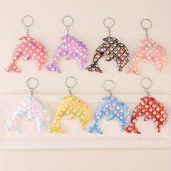 8pcs Sequin Dolphin Keychain Luggage Pendant Party Accessories
