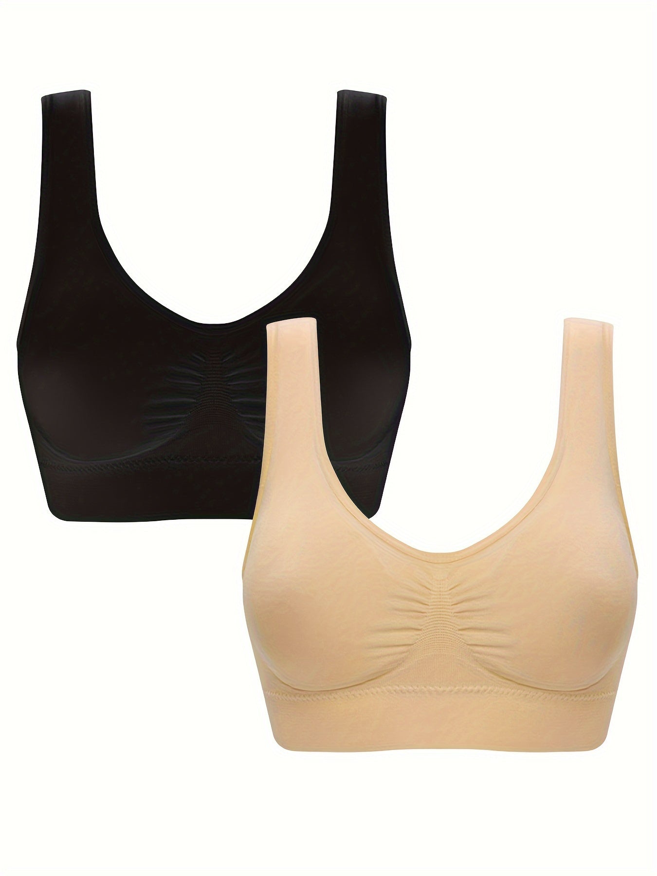 2pcs Wirefree Sports Bra Yoga Crop Top Women's Activewear