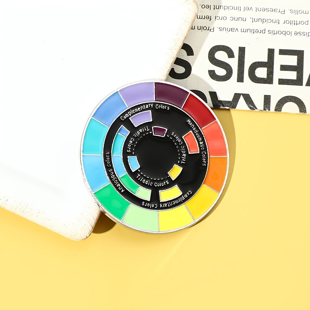 Rainbow Disc Metal Brooch for Backpack Clothes Jewelry