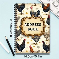 Spiral Address Notebook - Organizer for Home Addresses, Phone Numbers