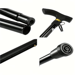 Foldable Hiking Cane Adjustable Height Rubber Tip