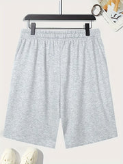 Smile Face Print Men's Comfy Shorts Summer Drawstring Casual Loose Shorts