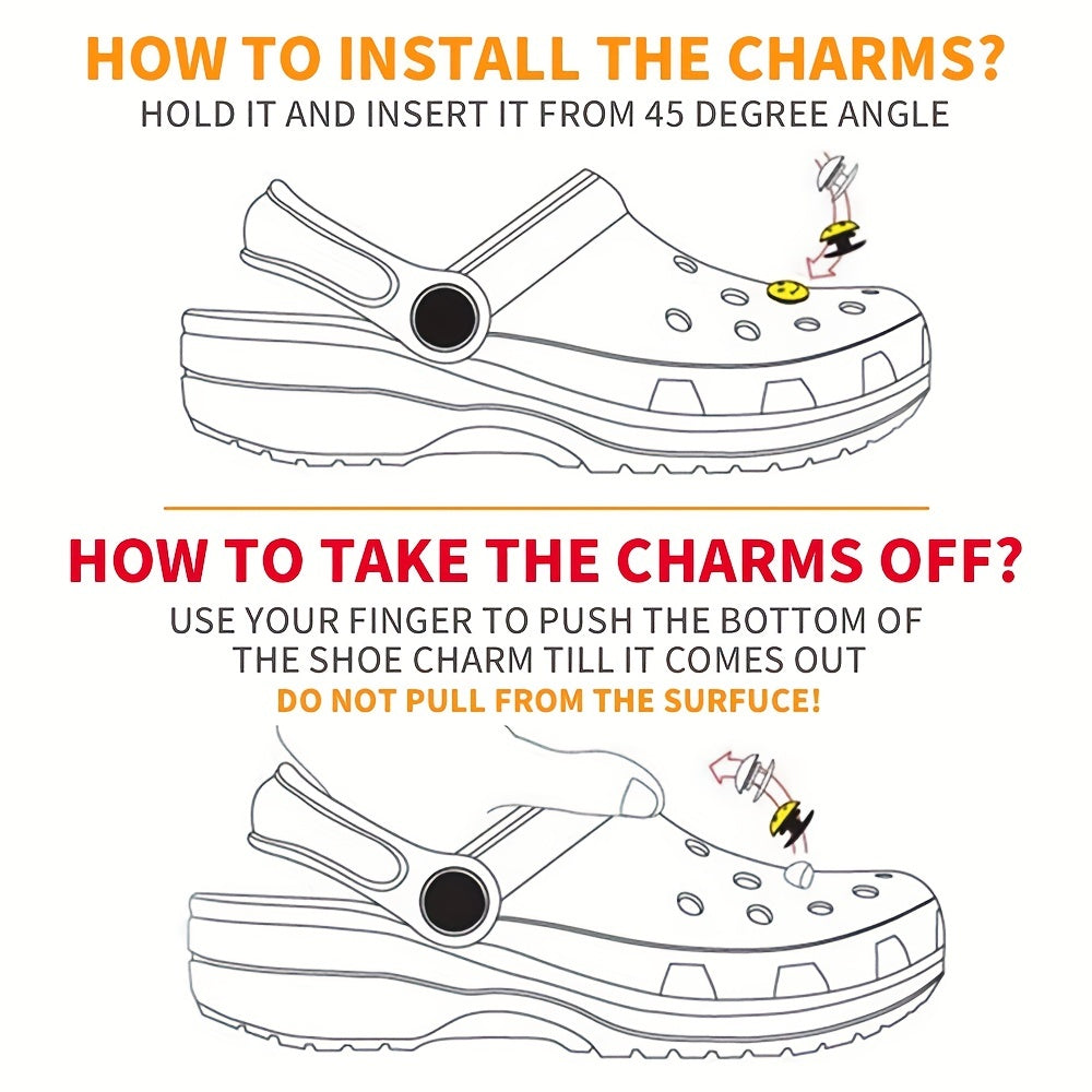 17pcs Love Shoe Charms Decorative Buckle Accessory