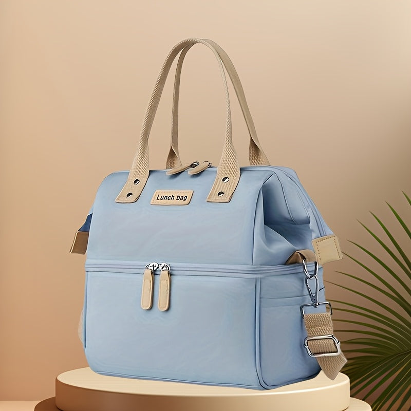 Large Capacity Portable Lunch Bag Insulated Shoulder Crossbody Picnic Camping Ba