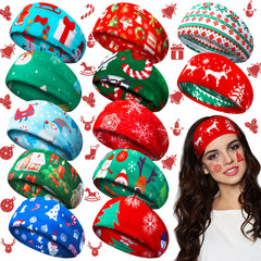 Christmas Printed Headband Elastic Sports Headband for Yoga Running Party