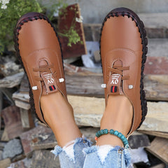 Women's Lace-Up Flat Shoes Lightweight Soft Sole Faux Leather Shoes