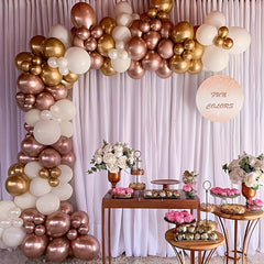 120pcs Rose Golden Balloons Party Event Wedding Decoration