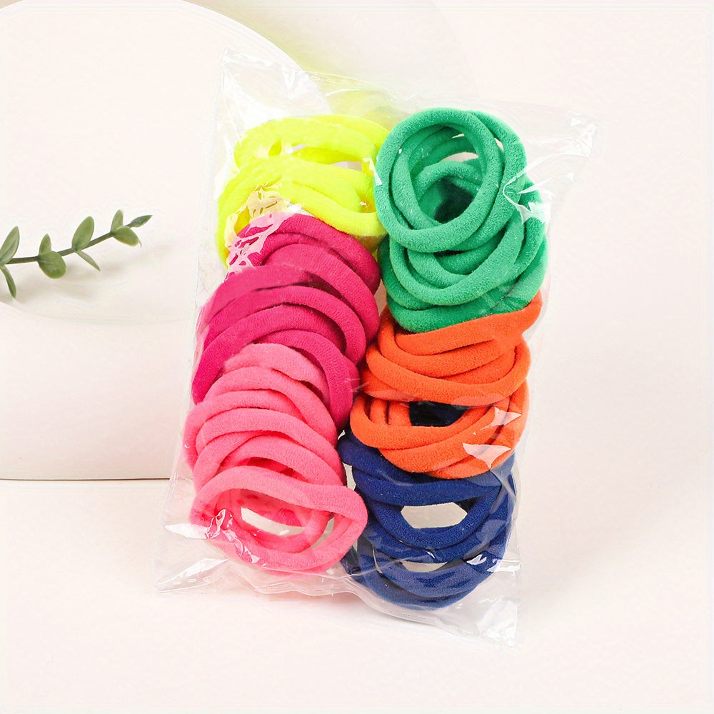 50pcs Colorful High Elastic Hair Tie Head Rope Hair Accessory