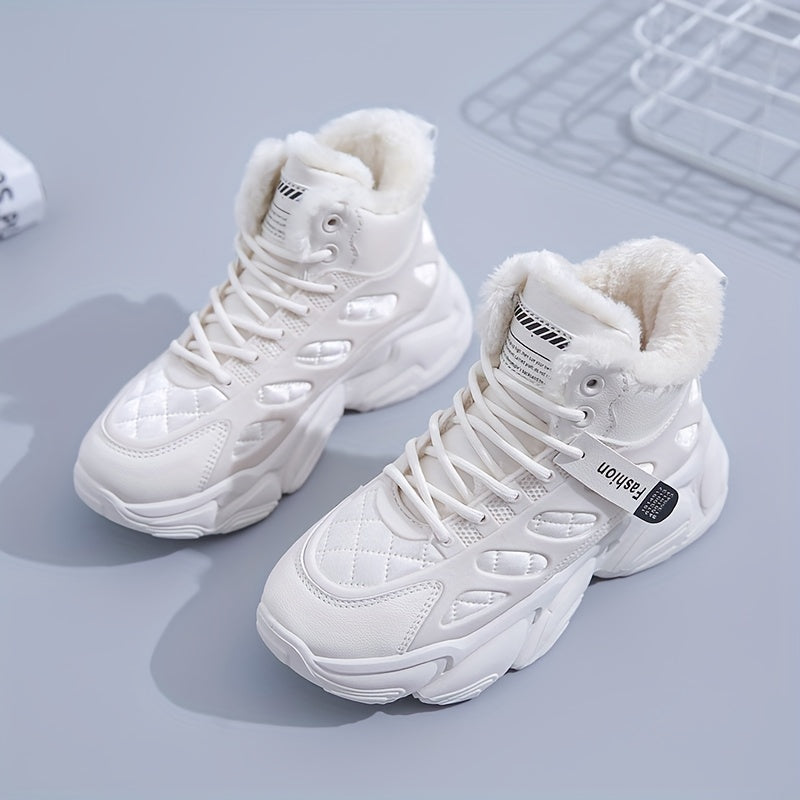 Plush Lined Thermal Non Slip Running Shoes High Top