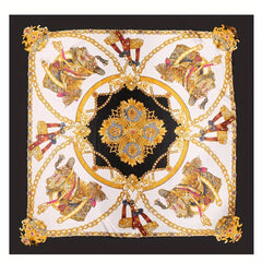 Classic Chain Print Scarf Satin Square Shawl Head Wrap