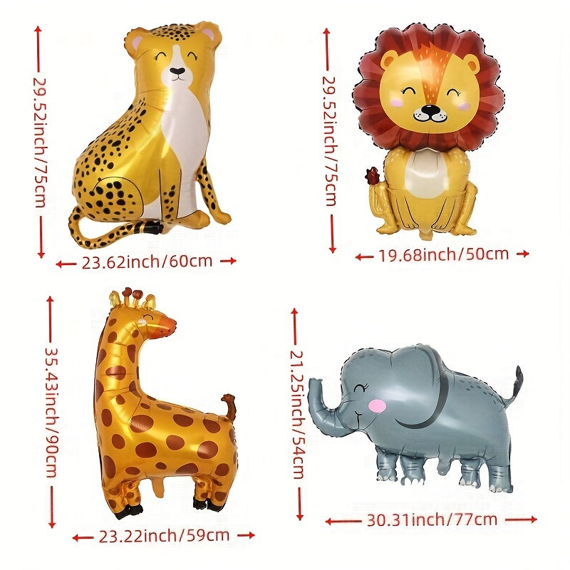 Safari Animal Foil Balloons for Kids Birthday Party