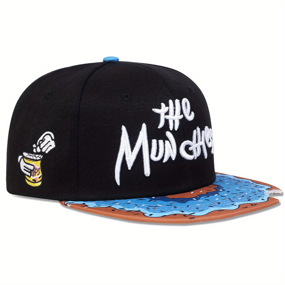 Donut Print Snapback Cap Unisex Hip Hop Hat Embroidery Cap For Women