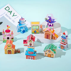 10pcs 3D DIY Mini Scene House Puzzle Kit for Parent-Child Interaction