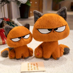 Large Huggable Orange Tabby Cat Plush Toy with Expressive Eyes