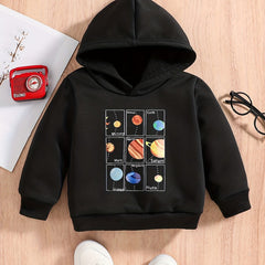 Cartoon Planet & Monster Truck Baby Boys Hooded Sweatshirt