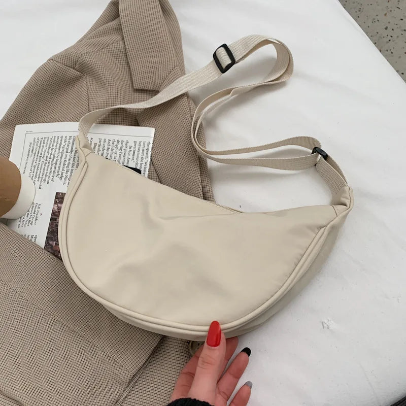 3pcs Messenger Bags Women Nylon Plain Pillow Light Fanny Packs Mix