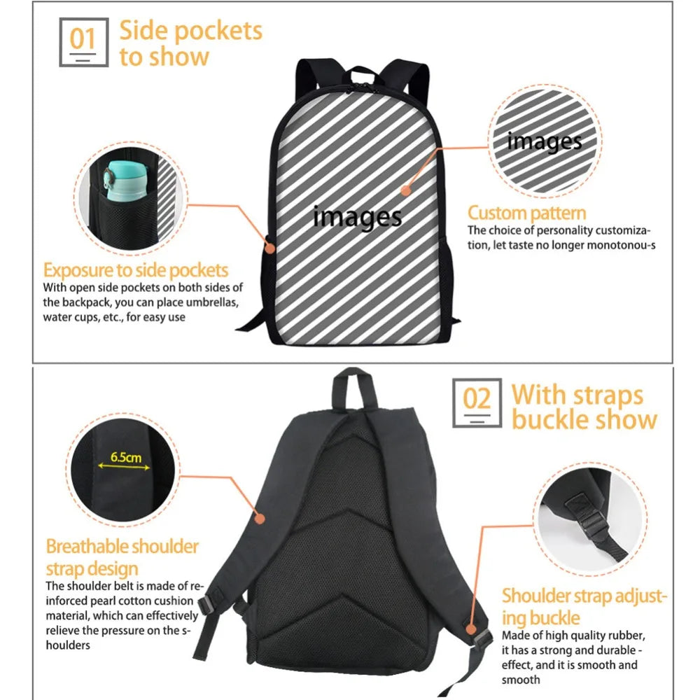 Avocado Print School Backpack for Teenage Girls