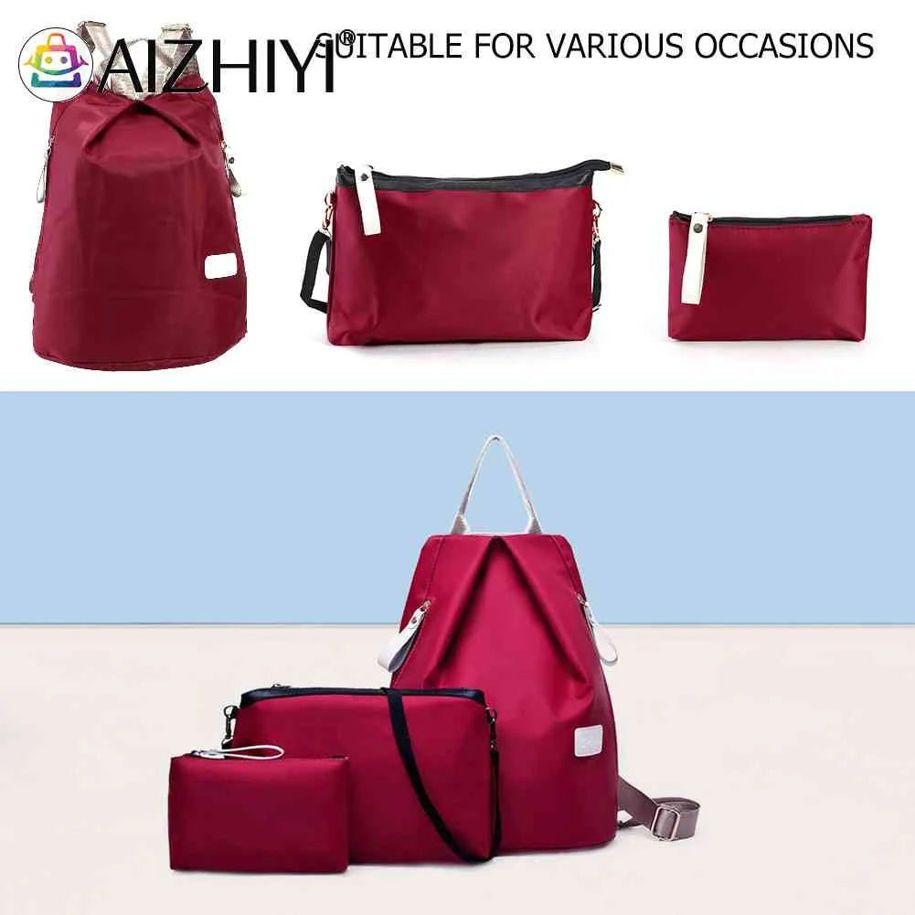 3pcs Women Waterproof Nylon Oxford Backpacks Casual Travel Bag Mochila Feminina