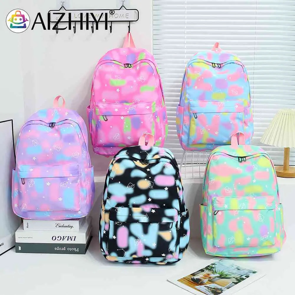 3pcs/set Women Nylon Travel Backpack Gradient Bookbags for Work School Travel