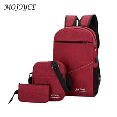 3pcs/set Men's Backpack Bag Women's Laptop Bag Schoolbag Men's Shoulder Bag Sets