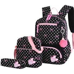 3pcs/set Kids Lovely Backpacks for Girls Schoolbag Student Mochila