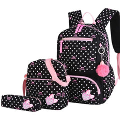 3pcs/set Kids Lovely Backpacks for Girls Schoolbag Student Mochila
