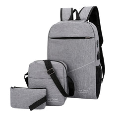 3pcs/set Travel Nylon Backpacks Messenger Bags Unisex School Bag Clutch Bookbag