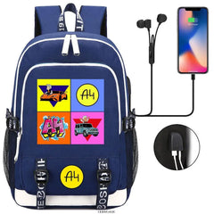 Boys and Girls Backpack USB Charging School Bags Anime Unisex Backpack