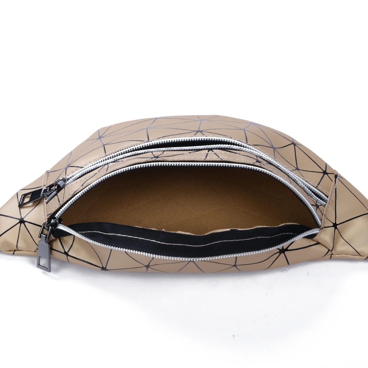 Geometric Pattern Waist Bag PU Leather Fanny Pack for Women
