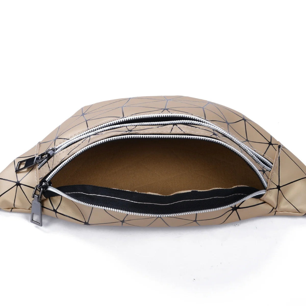 Geometric Pattern PU Leather Fanny Pack Waist Bag for Women