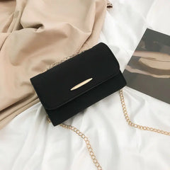 4-Color Women Shoulder Bags Matte PU Leather Chain Flap-bag Casual Crossbody